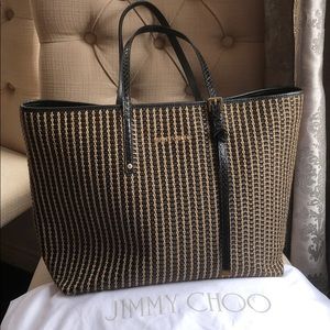 JIMMY CHOO SASHA WOVEN TOTE
